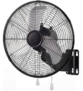 ZMRTDWO 20 Inch Oscillating Wall Mount Fan, 3 Speed High Velocity Powerful, 90° Oscillation &amp; 30°...