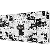 DONBEIDIU Funny Cat Mouse Pad Gaming, Large Mouse Pads for Desk, Extended Mousepad with Non-Slip ...