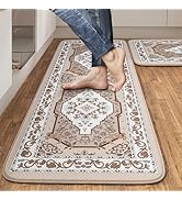 Kitchen Floor Mat Set of 2, Cushioned Anti Fatigue Kitchen Mat 17"x47"+17"x29", Non-Slip Waterpro...