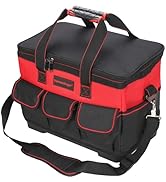 17 Inch Tool Bag with Adjustable Shoulder Strap,Wide Mouth Tool Bags,Heavy Duty Waterproof Tools ...