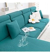 smiry Waterproof Couch Cushion Covers, Stretch Jacquard Thick Sofa Cushion Covers, Washable Seat ...