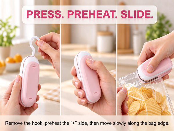 Mini Bag Sealer, 3 Packs Portable Heat Vacuum Sealers
