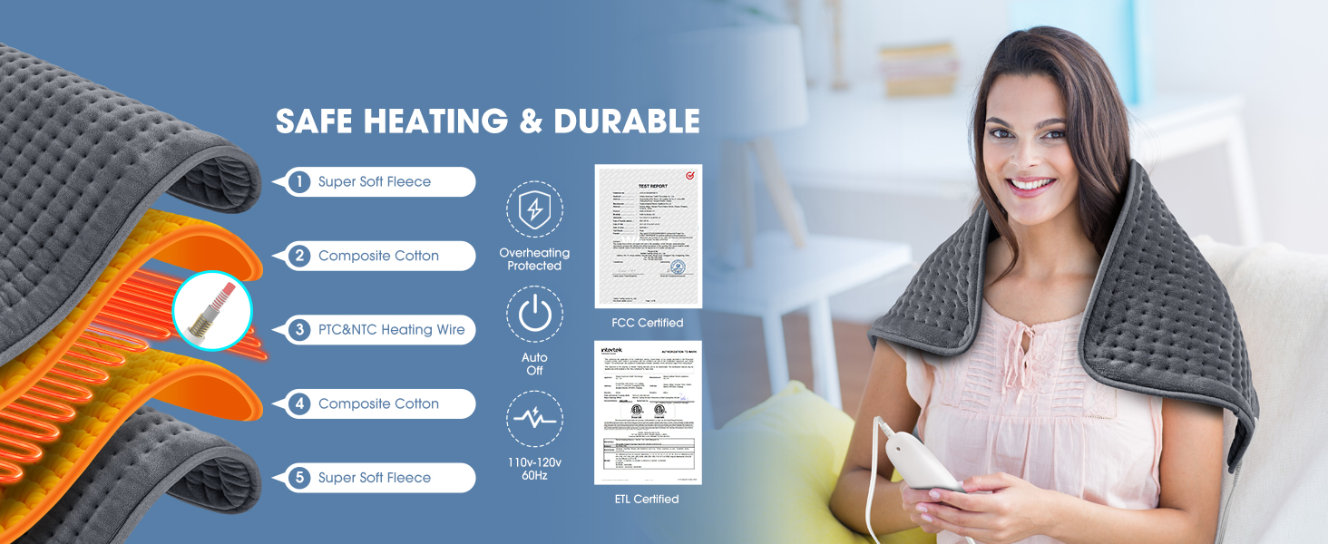 electric heating pad for back extra large period cramps neck shoulder pain relief gifts for women