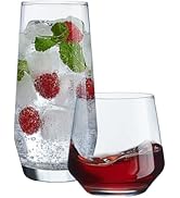 Everyday Drinking Glasses Set of 8-4 Tall Highball Glass Cups &amp; 4 Short Dof Drinking Glass, Kitch...