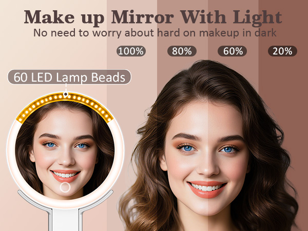travel mirror with light