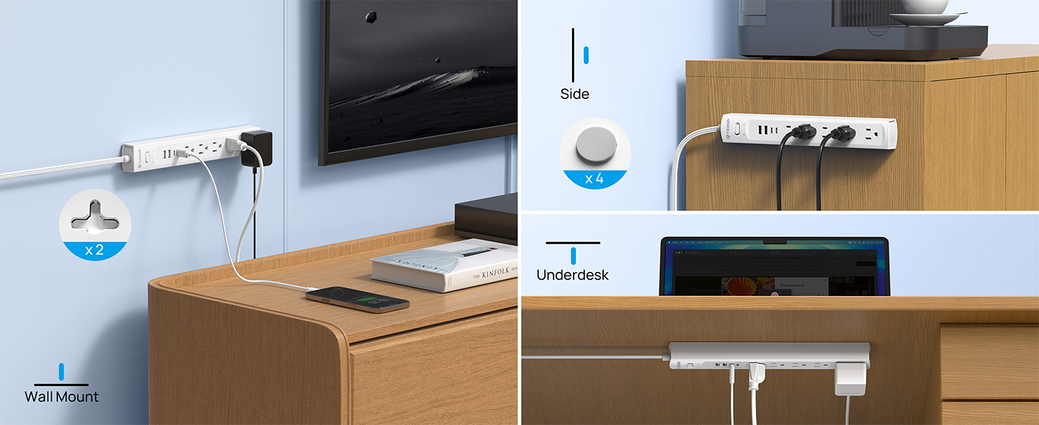 flat cord power strip