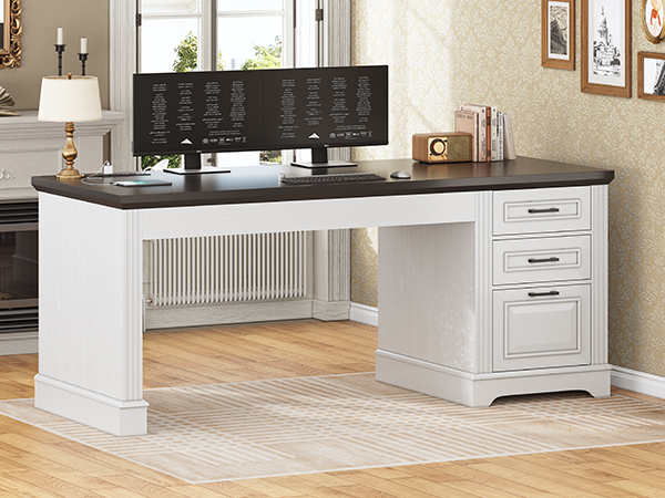Executive compuer Desk with Power Outlet for Home Office