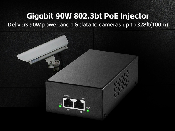 1G 90W PoE Injector