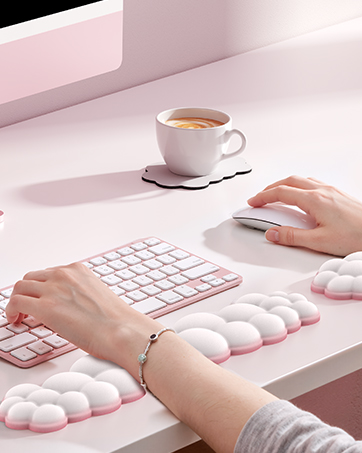 Vaydeer Cloud Keyboard Wrist Rest Set – Ergonomic Memory Foam Wrist Pad for Computer, Laptop Gaming