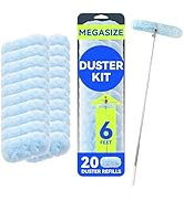 Duster Extended Handle with 20 Pcs Duster Refill, Duster with Extension Pole, Heavy Duty Duster R...