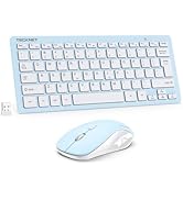 TECKNET Wireless Keyboard and Mouse Combo, Mini Cordless Computer Keyboard and Mouse Set 2.4GHz, ...