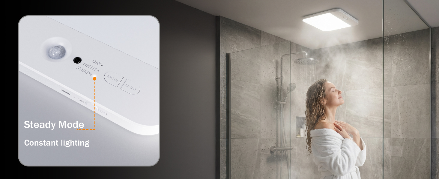 Sensor Motion Ceiling Light - Steady Mode
