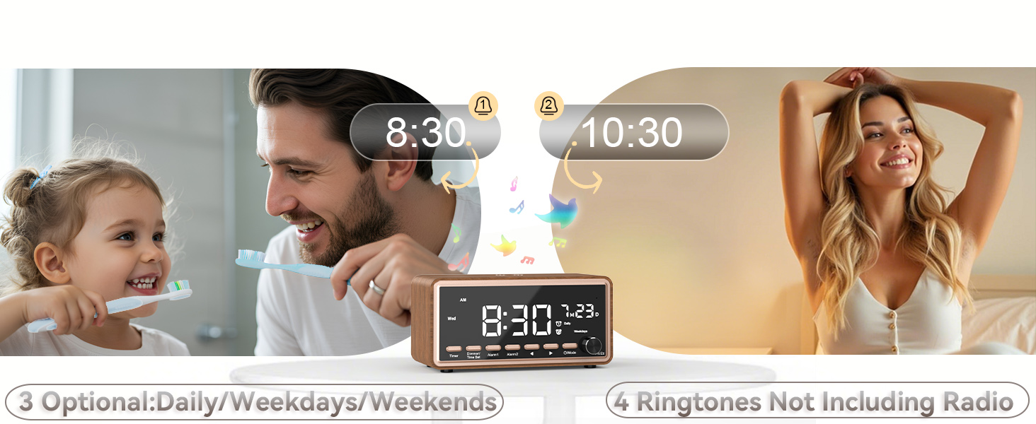 dual alarm clocks for bedrooms