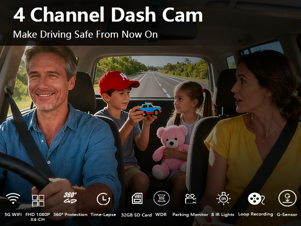 4 Channel Dash Cam