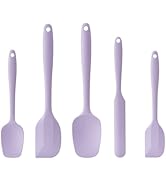 Silicone Spatula Set, 5 Piece Food Grade Rubber Spatulas for Baking, Cooking, and Mixing High Hea...
