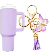 EIiovcnya 4Pcs Mini Tumbler Stanley Cup Keychain Chapstick Holder, Cute Key Ring for Women Wallet...