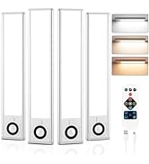 YLXS 44-LED Motion Sensor Under Cabinet Lights, Remote Control 3 Color Temperatures Dimmable USB-...