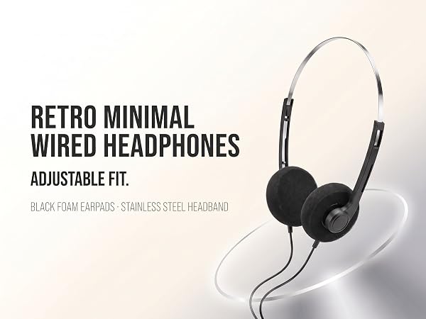 Black Retro Over-Ear Headphones