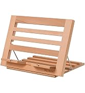 MEEDEN Book Stand with Page Holder Clips, Cookbook Holders for Reading Hands Free, Adjustable Fol...