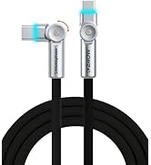 chubbycable Chubby RotateX 240W Dual 180° Rotating Fast Charging Cable with LED Light Soft Silico...