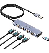 TSUPY 4-Port USB 3.2 Hub,10Gbps USB 3.0 HUB with 4ft Extended Cable,Ultra-Slim Aluminium USB 3.2 ...
