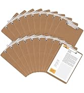 YOUEON 20 Pack Hardboard Office Clipboards, 9 x 12.5 Inch A4 Letter Size Clipboard with Low Profi...