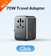 MOMAX Universal Travel Adapter, GaN 70W International Power Adapter, 3 USB-C PD Fast Charging & 2...