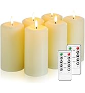 Hinabichan Flameless Candles Battery Operated with Remote and 2/4/6/8 H Timer, 6pcs Flickering Fa...