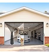 Yotache Garage Screen Door for 8x7 Ft, Upgraded Zipper and Roll Up Strap with Magnetic Closure He...