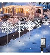 Brightown Snowflake Lights Outdoor, 10 Large Snowflake Christmas Pathway Lights Outdoor Christmas...