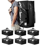 TAILI Heavy Duty Moving Bags, Clothing Storage Bags with Sturdy Zipper and Strong Handles, Black ...
