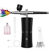 AYYHG Airbrush Kit, with Compressor 160KPA Cordless Airbrush Rechargeable Non-Clogging Airbrush S...