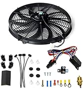 BLACKHORSE-RACING 16" 16 inch Electric Radiator Fan High 3000 + CFM Thermostat Wiring Switch Rela...