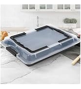 Spmarkt Ceramic-Coated Non-Stick Baking Pan with Carry Lid, 15inchx10inch Rectangular Cookie Shee...