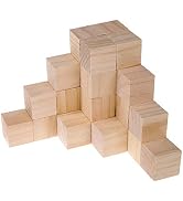 Supla 40pcs 1.5 inch - Natural Solid Wood Square Blocks - for Puzzle Making, Crafts, and DIY Proj...