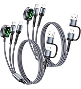 2Pack 5FT Charger Cable for Apple Watch Upgraded 3 in 2 iPhone Watch Charger USB C Multi Charging...
