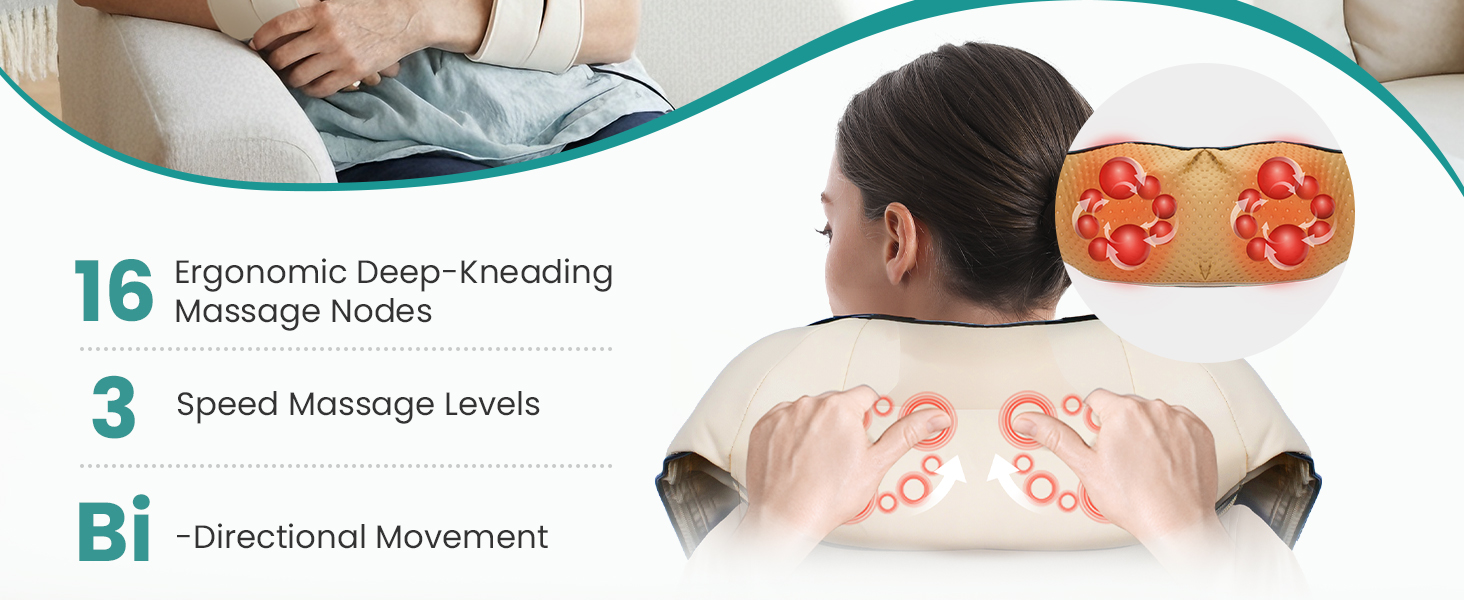 nekteck neck back massager for pain relief deep tissue shoulder massage tool