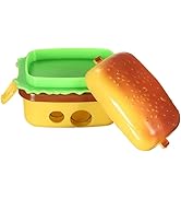 Yellow Hamburger Pencil Sharpener, Dual-Hole Design with Container and Eraser, Pencil Sharpeners