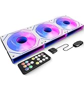 GSCOLER FC 120mm PC Case Fans White 3-Pack, Infinity Mirror PWM PC Cooling Fan with Multi Lightin...