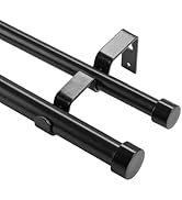 VEVOR 1 Inch Double Curtain Rods 36 to 72 Inches(3-6ft), Drapery Rods for Windows 24 to 68 Inches...
