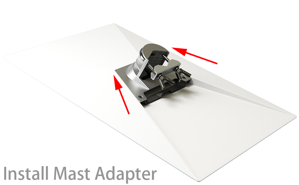 Insert the Mast Adapter Slide the mast adapter into the bottom