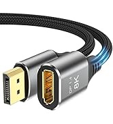 DGHUMEN 8K DisplayPort Extension Cable 6Feet, DisplayPort 1.4 Male to Female Extension Cable, Bra...