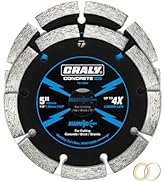 CRALY 5 Inch Super Thin Segmented Diamond Blade, 7/8 in Arbor, 5'' Diamond Stone Blade for Angle ...