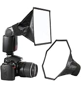 waka Flash Diffuser Light Softbox, [2 Pack] Speedlight Softbox Collapsible with Storage Pouch - 8...