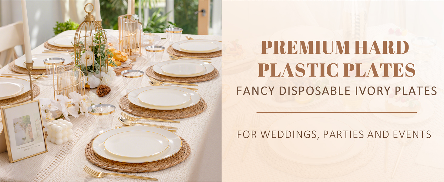 IVORY PLASTIC PLATES