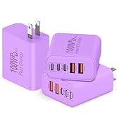 QZIIW USB C Wall Fast Charger Block, 100W 5-Port Type C Fast Charging Block 3 Pack-PD Power Charg...