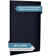 Cut-to-Fit Replacement Window Air Conditioner Filter, 24” x 16” - Universal Sizing AC Unit Filtra...