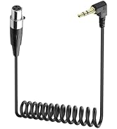 JSADZKJ Mini XLR to 3.5mm Stereo Audio Cable Right Angle 1/8" TRS Plug to 3-pin Mini XLR Female M...