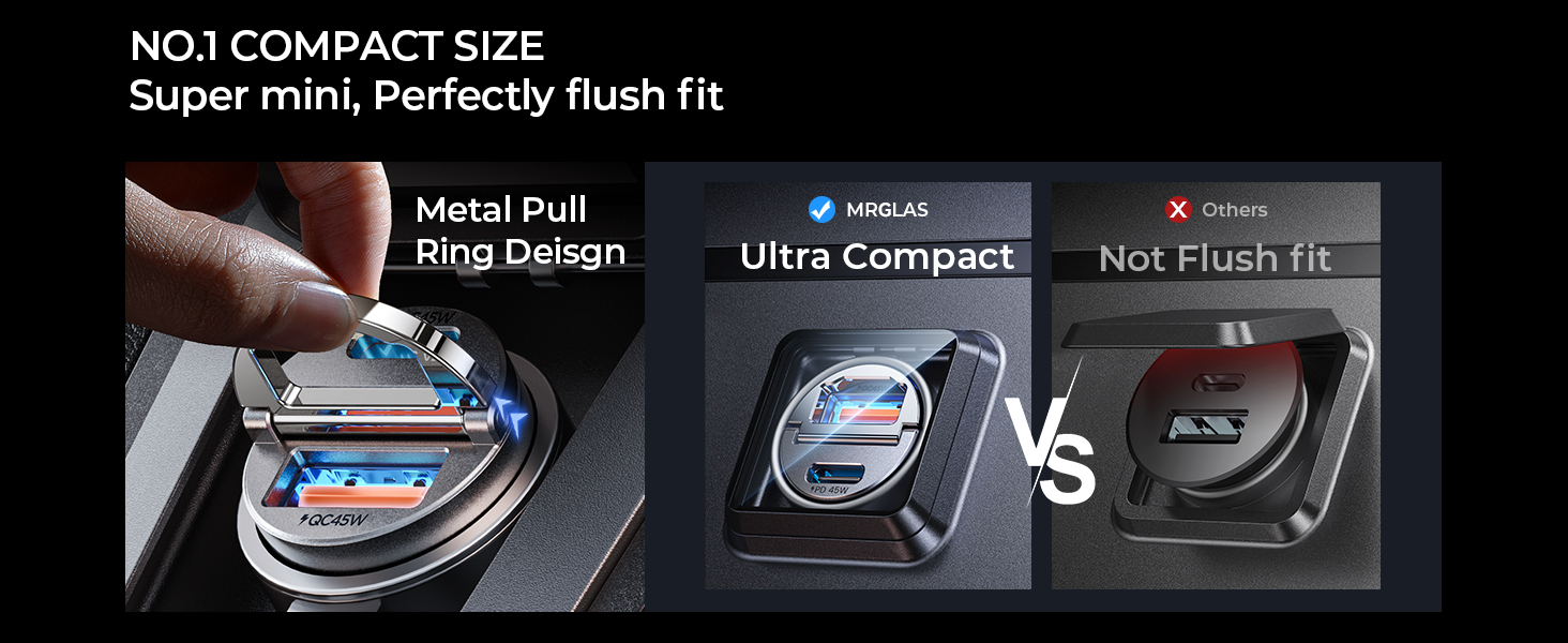 usb c car chager 90w mini metal