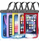 Famoby 5 Pack Multicolor Waterproof Phone Pouch, Cell Phone Case Dry Bag,Protection Level: IP68,B...